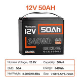 Humsienk 12V 100Ah 150Ah 200Ah 314Ah LiFePO4 Battery Built-in BMS Low Temperature Protection For RV/ Camp/ Solar Energy Storage