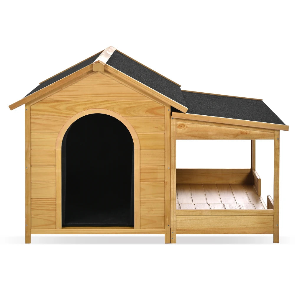 60.2" Large Outdoor Dog House with Insulated Liner for Winter Waterproof Dog Kennel for Medium & Large Dogs
