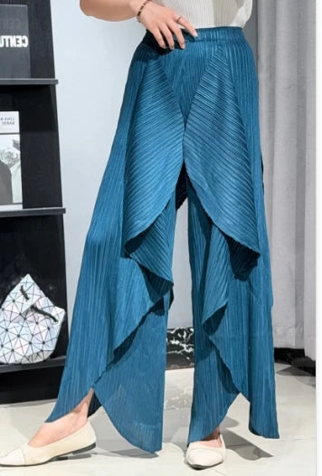 Miyake Pleated T-Shirt 2026 Summer New Irregular Sleeveless Top Simple Casual Fashion V-Neck Fold Vest Commuter Women's Clothing
