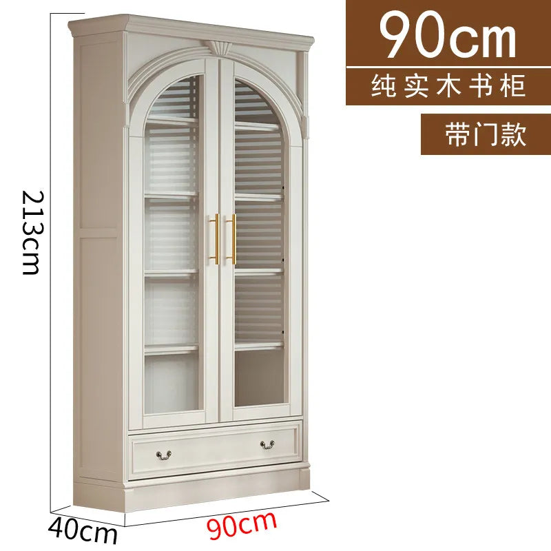 Retro arched free combination whole wall to living room cabinet bookcase