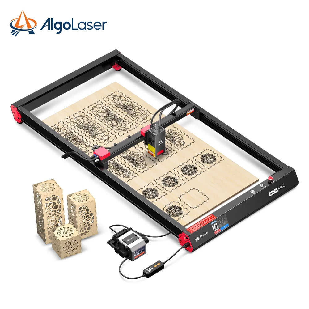 AlgoLaser Alpha MK2 20W Touch Screen 400X850MM Big Laser Engraving And Cutting Machine Cnc Desktop Handwriting Woodworking Tools