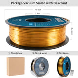 GEEETECH 5Rolls 3D Silk PLA Filament 1Kg/roll 1.75mm Spool Wire For 3D Printer Material,Safety, Vacuum packaging