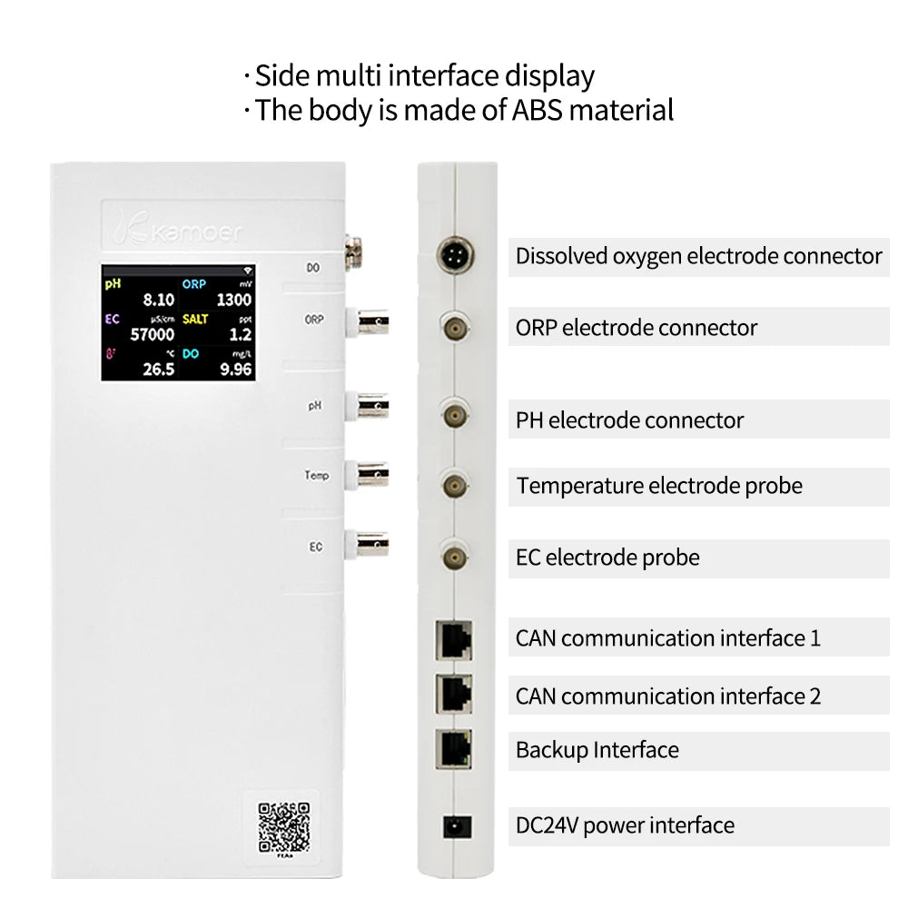 Kamoer WQS Wi-Fi Digital Water Quality Tester Kit pH/ORP/EC/DO/Salinity/Temp 24H Online Monitor APP Remote Control for Aquarium