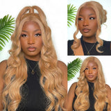 Honey Blonde Human Hair Wig Body Wave 13X4 Lace Front Colored #27 Wigs 13X6 Lace Frontal For Women Preplucked Brazilian Wig
