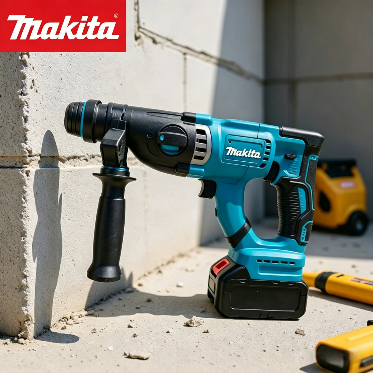 Makita DCH263 High Power 18V Lithium Brushless Concrete Drill Machine Hammer Shake Absorbing Features 4 Groove Rotary Hammer