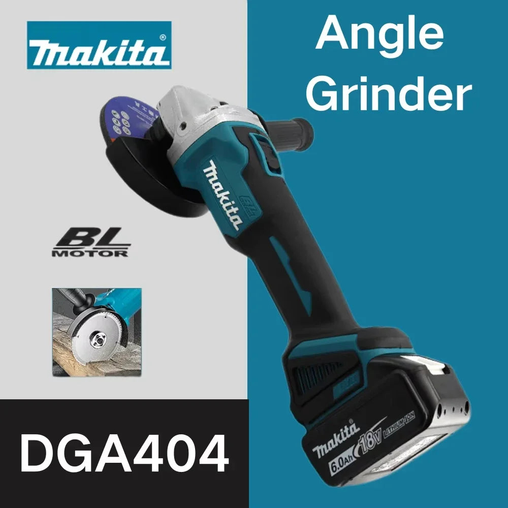 Makita DGA404 125mm Brushless Lithium Electric Angle Grinder Rechargeable Cutting Machine High Power Polishing Machine 18V