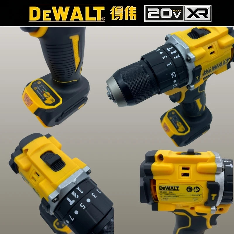 DEWALT DCD805 20V Power Tools, Brushless Impact Drill Cordless Electric Screwdriver, Optional 2Ah 6Ah Lithium Battery Tool Set
