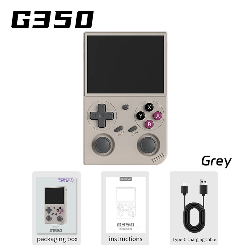 G350 Retro Handheld Game Console Linux 64-bit System 3.5" IPS Screen RK3326 3200 mAh Portable Console Retro Video Game Console