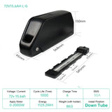 48V 30AH Electric Bike Battery 21700 Cells 60V 52V 48V Bikes Downtube Polly L-G 72V 15AH Scooter E-Bike Battery Pack for 0-2000W