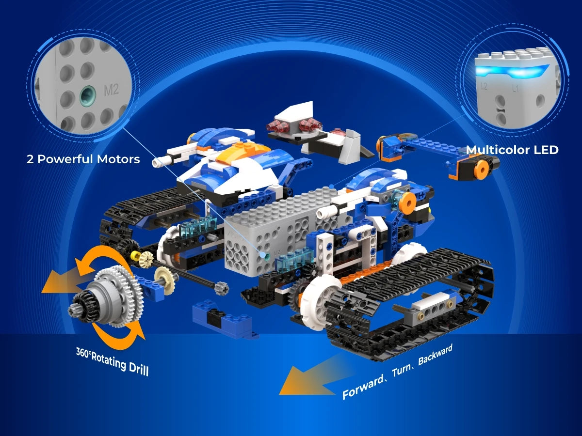 APITOR Building Blocks MIT APP Control Scratch Programmable Monster Robot Car Building Blocks STEM Electric DIY Coding Toy Birthday Gift For Children