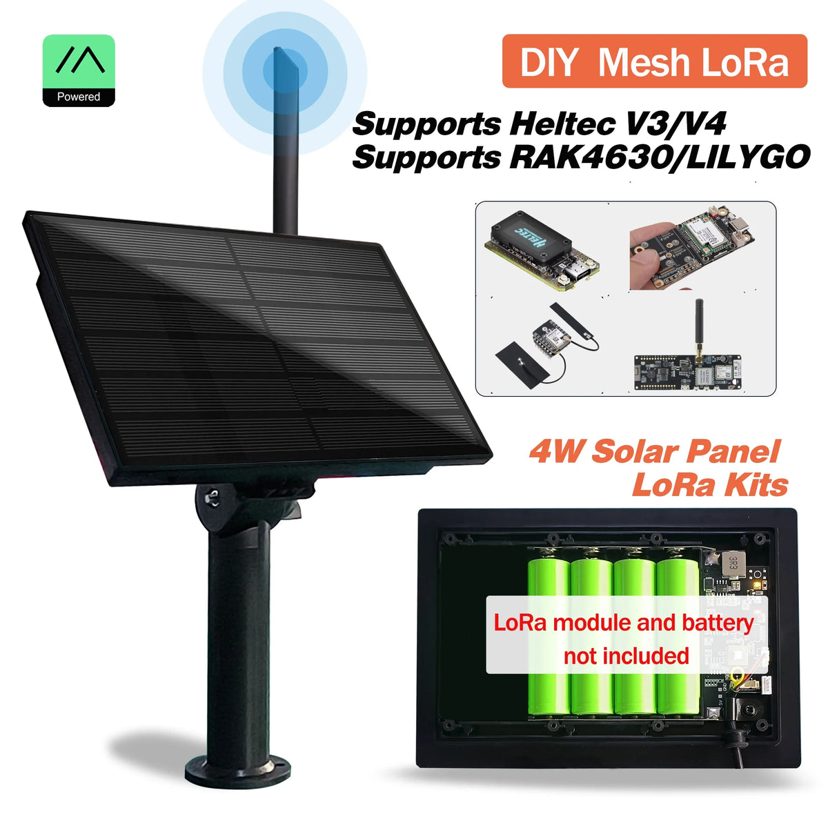 4W Solar Panel 868 915Mhz Battery Outdoor Waterproof Heltec LoRaWAN Meshtastic APP For RAK4631 LILYGO ESP32 Arduino Diy LoRa IoT