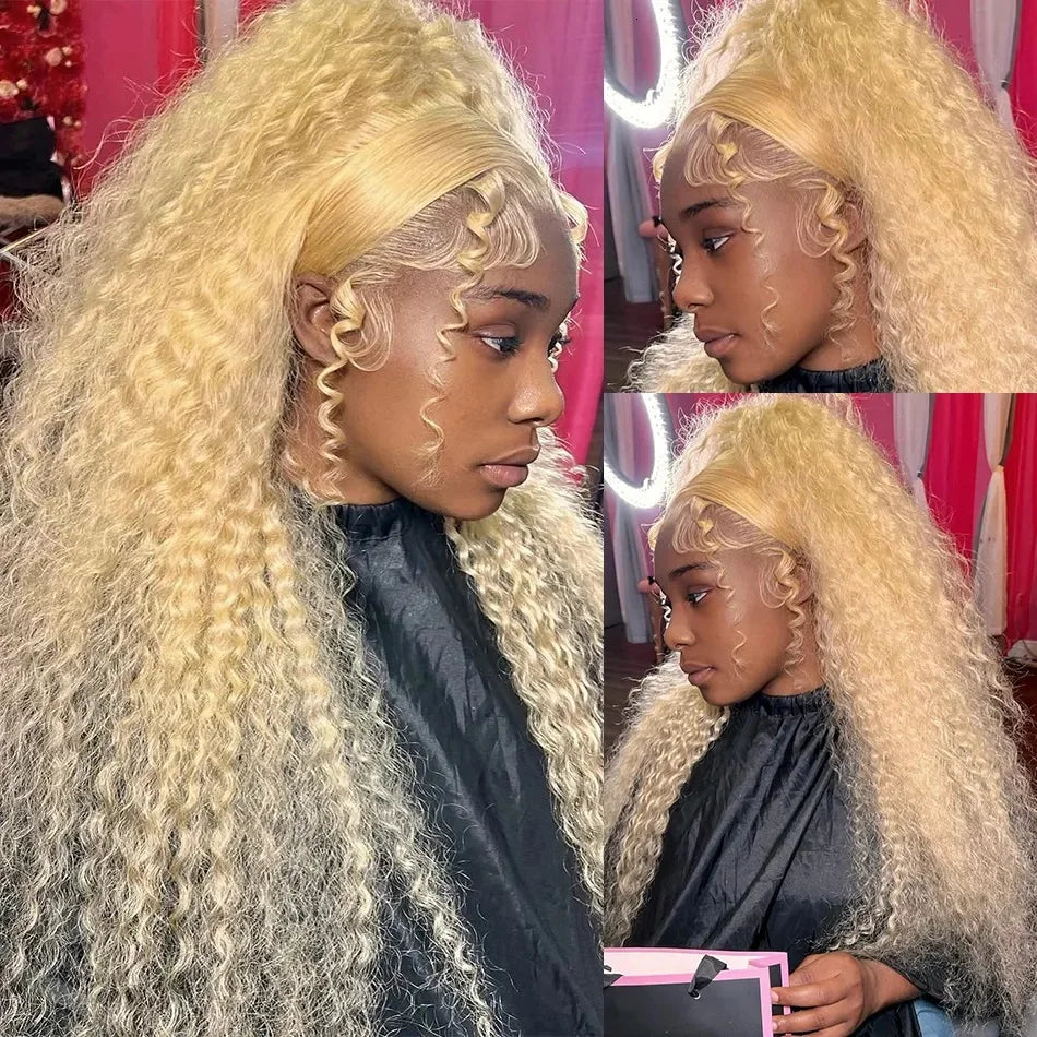 613 HD Lace Frontal Wig 13x6 Deep Wave 13x4 Lace Front Human Hair Wig Blonde Curly Wigs Colored Water Wave Wigs Human Hair Cheap