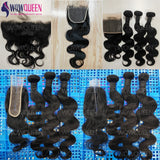 Body Wave Bundles With Closure 2x6 4x4 Brazilian Hair Weave Bundles With 13x4 Frontal Natural Human Hair Bundles And Closure