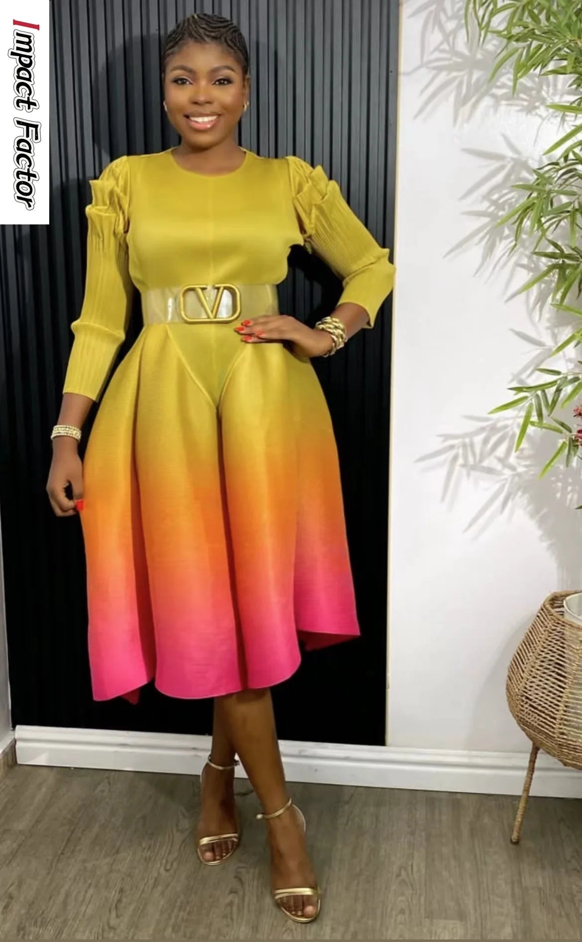 2024 Miyake Dress New Three House Pleated Loose Round Neck Long Sleeved Tapered Hem Fluffy Vestid Women De Fiesta Pedreriaos