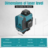 Makita High-Precision 16-Line 360 Horizontal Vertical Cross Level Green Light Laser High-Precision Wall-Mounted Portable Tool