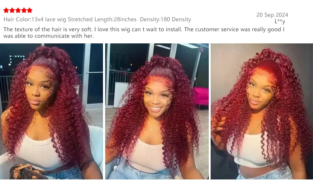 Burgundy Wig Human Hair 99j 13x6 Deep Wave Lace Front Wigs Human Hair