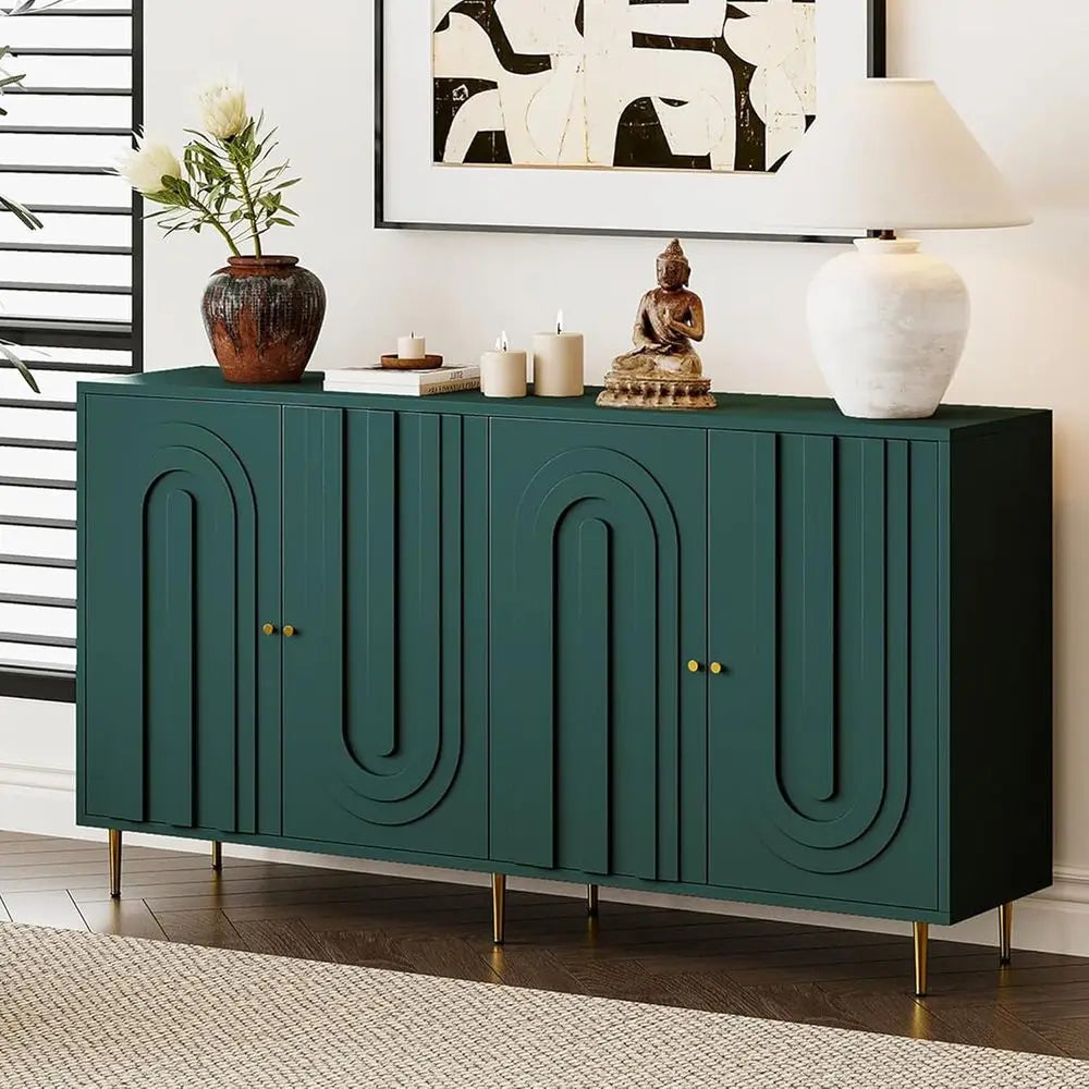 Sideboard Buffet Cabinet for Kitchen and Dining Area with 4 Doors, Large Storage Solution