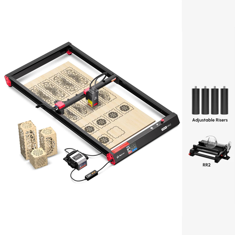 AlgoLaser Alpha MK2 20W Touch Screen 400X850MM Big Laser Engraving And Cutting Machine Cnc Desktop Handwriting Woodworking Tools