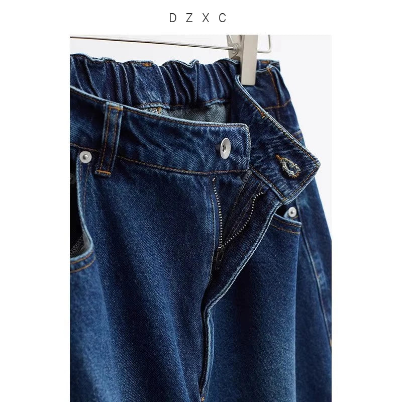 Wide-Leg Balloon Pants, Loose Plus-Size Jeans, Hip-Covering Slimming Retro Long Pants, Fall/Winter 2025
