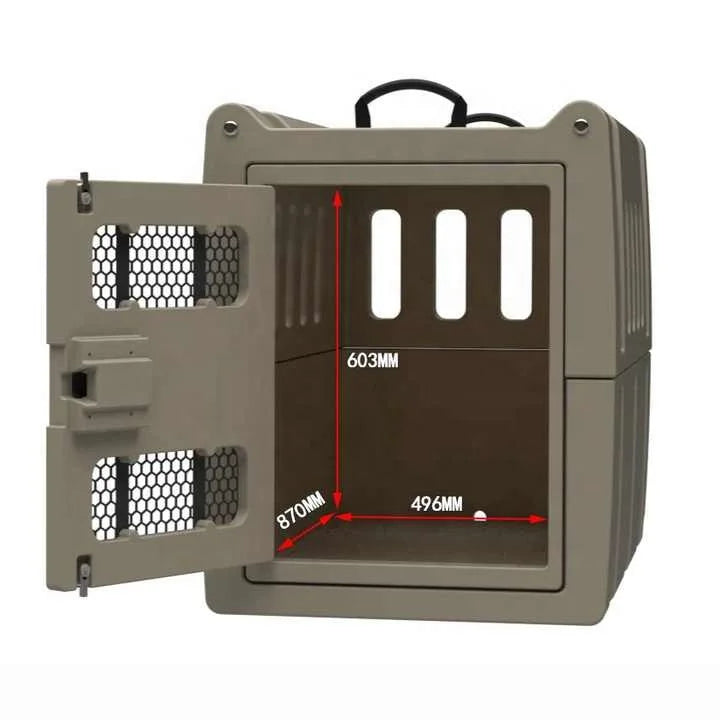 HM5102  Rotomolded Kennel for Large Dogs, Outdoor-Ready with Quick-Lock Setup and Swing-Through Feed Hatches
