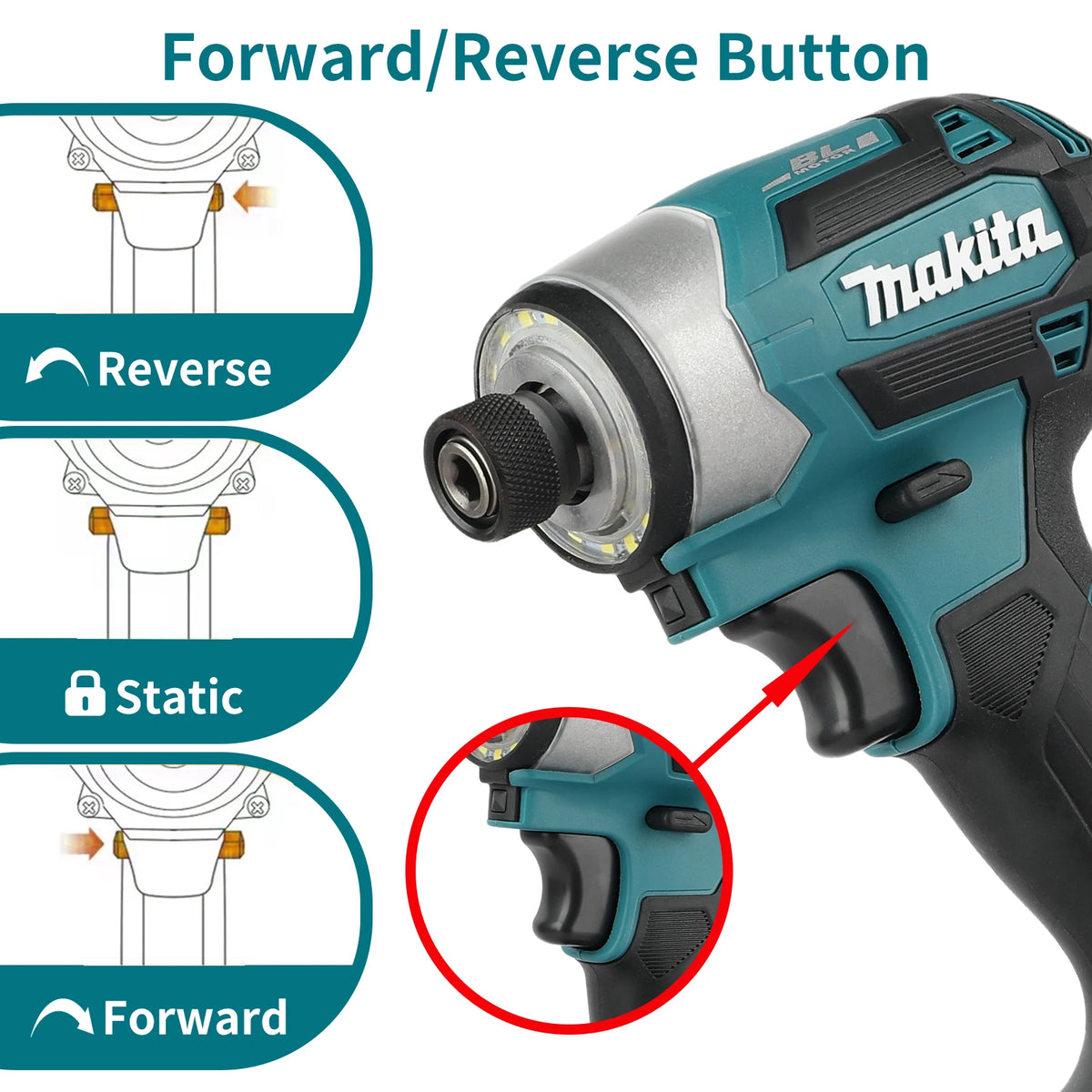 Makita 18V Cordless Impact Driver DTD173 Brushless 180Nm 3600rpm T-Mode for Wood Bolt Drilling Fastening Work