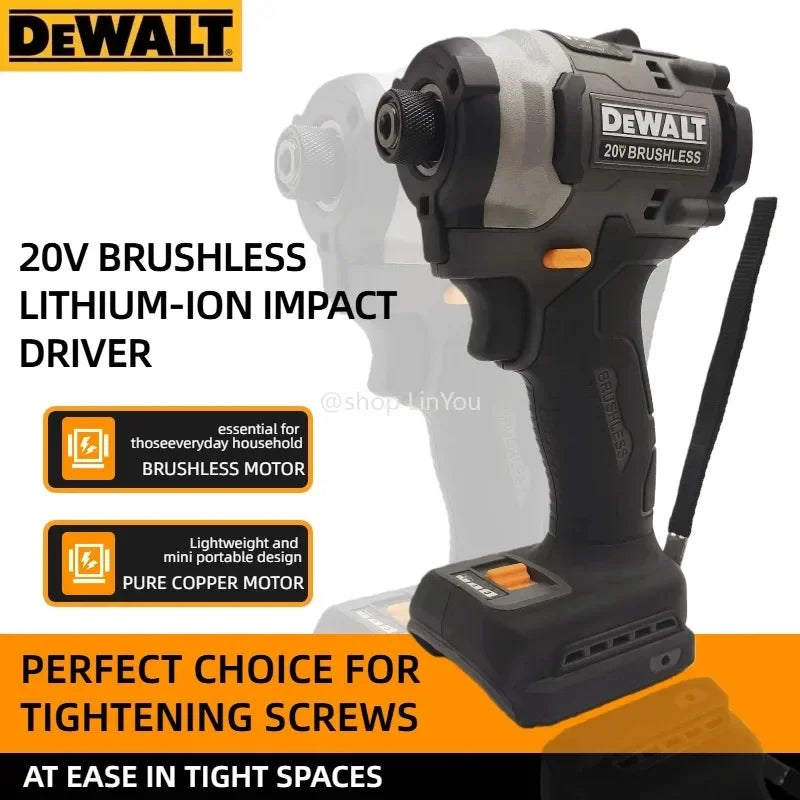 DeWalt DCF85M Electric Brushless Impact Screwdriver Adjustable Speed Lithium Battery Woodworking Drill for DIY Home Use