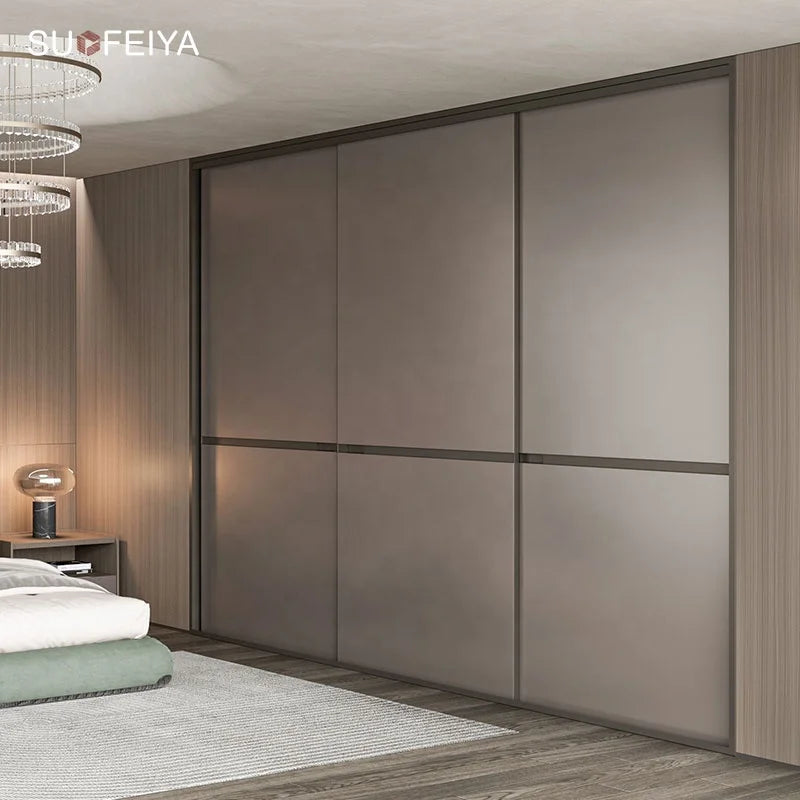 Customized Complete Modern l Shaped Easy Assemble Bedroom Gray Almirah Wardrobe Design