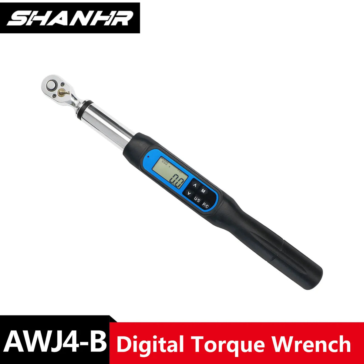SHANHR 1/2'' Torque Wrench With Large Screen, Adjustable Wrench Bidirectional Ratchet Head Torque Wrench Digital Hand Tools