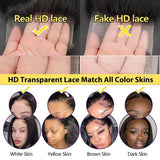 13x4 13x6 HD Transparent Lace Deep Wave Frontal Wig 40-42Inch