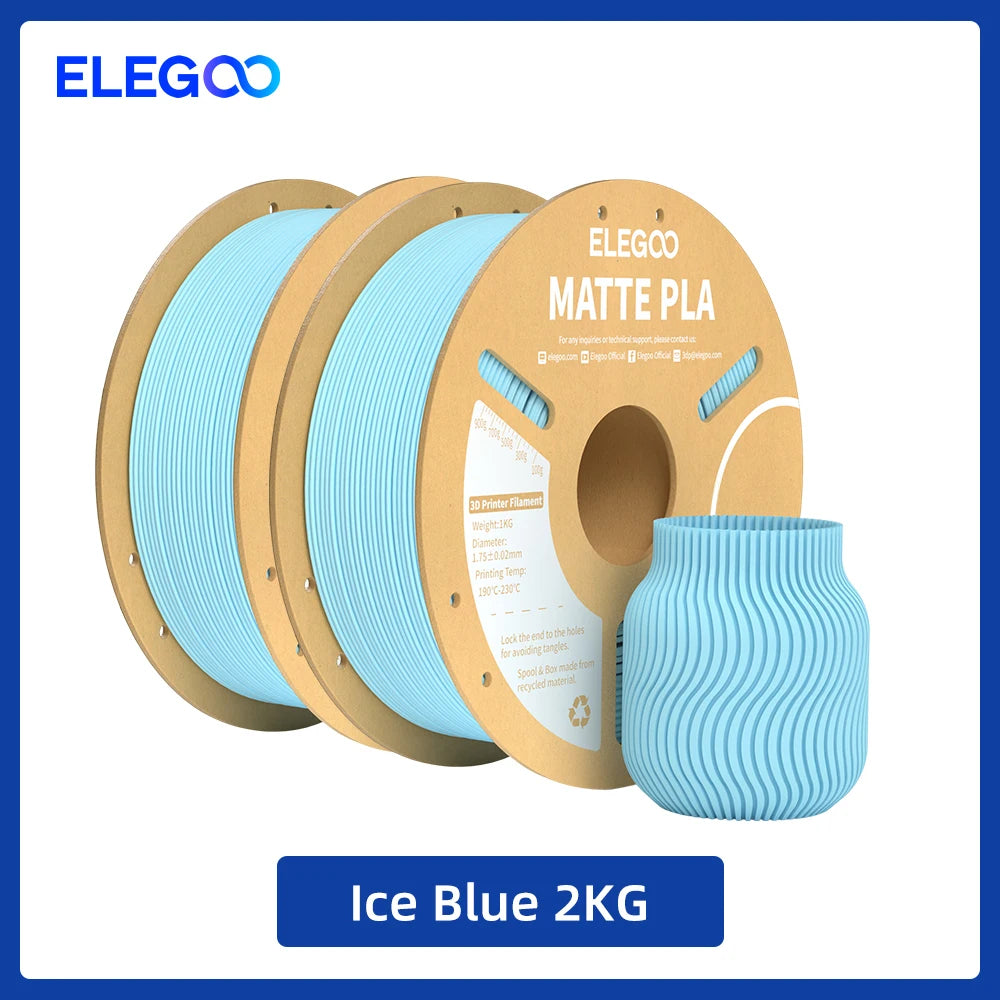 ELEGOO Multiple-Color Matte PLA Filament 1.75mm 2KG/4KG/5KG/10KG For EU US