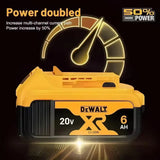 100% Original 20V 6.0Ah MAX Battery Power Tool Replacement For DeWalt DCB184 DCB181 DCB182 DCB200 20V 5A 6A 18Volt 20v Battery.
