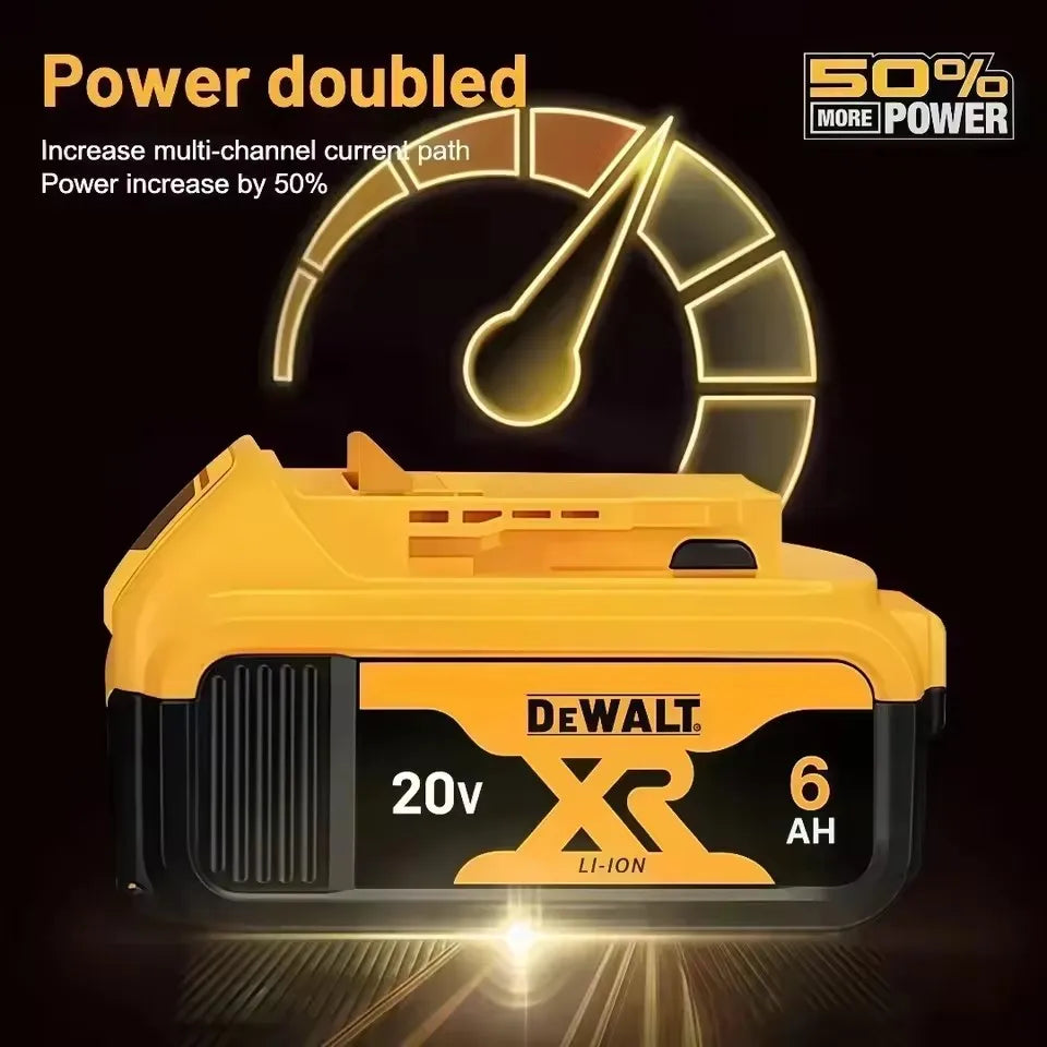 100% Original 20V 6.0Ah MAX Battery Power Tool Replacement For DeWalt DCB184 DCB181 DCB182 DCB200 20V 5A 6A 18Volt 20v Battery.