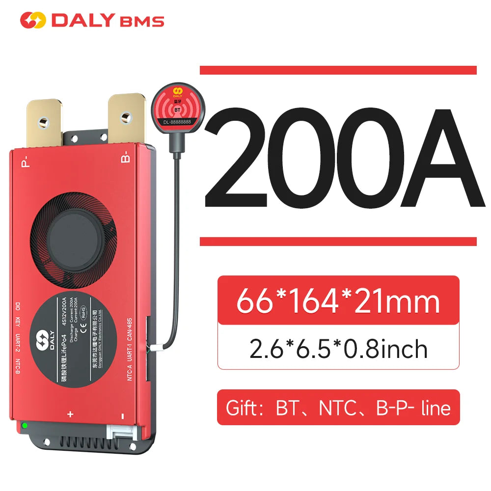 Daly BMS Smart BMS LiFePo4 4S 12V BMS 8S 24S 72V 48V 16S 40A 60A 100A 150A 200A 250A 300A 3.7V Li-Ion BMS 7S 13S 14S 3.2V BMS