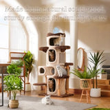 70 Heavy Duty Cat Tree for Large Cats with Toys All-in-One Cat Tower Featuring Multiple Cat Perches Tall Scratching Post Durabl