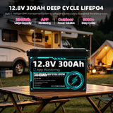 12V 300Ah Lifepo4 Battery Pack Support APP Monitoring Grade A 12.8V Lithium Iron Phosphate Rechargeable Cells DIY 24V 300AH For RV EV Home Energy Storage System Campsite Power Supply equipment Fast Delivery
