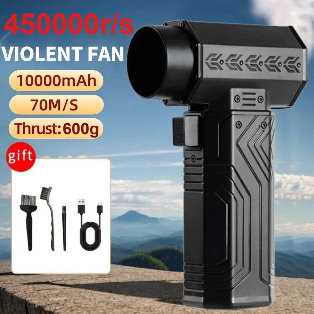 450000RPM Air Blower Powerful  Mini Turbo Fan Jet 10000mAh 600g Thrust 70m/s Wind Brushless Duster leaf Removal Dryer keyboard