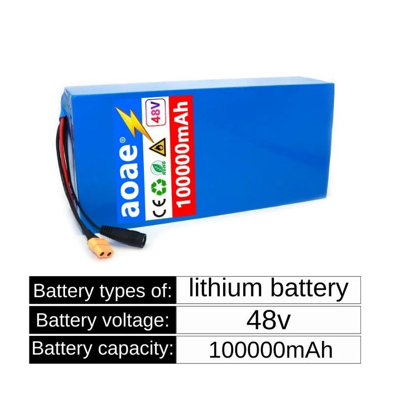 100%18650Original 48V 100Ah 13s6p Lithium Battery Pack 48v1500W Citycoco Motorized Scooter Batteries Built in 30A BMS