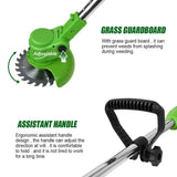 2-in-1 Cordless Electric Lawn Mower Brushless Edger Eater Grass String Trimmer Cutter 650W 18000 RPM With 24V Two Battery Adjustable For Garden Tool