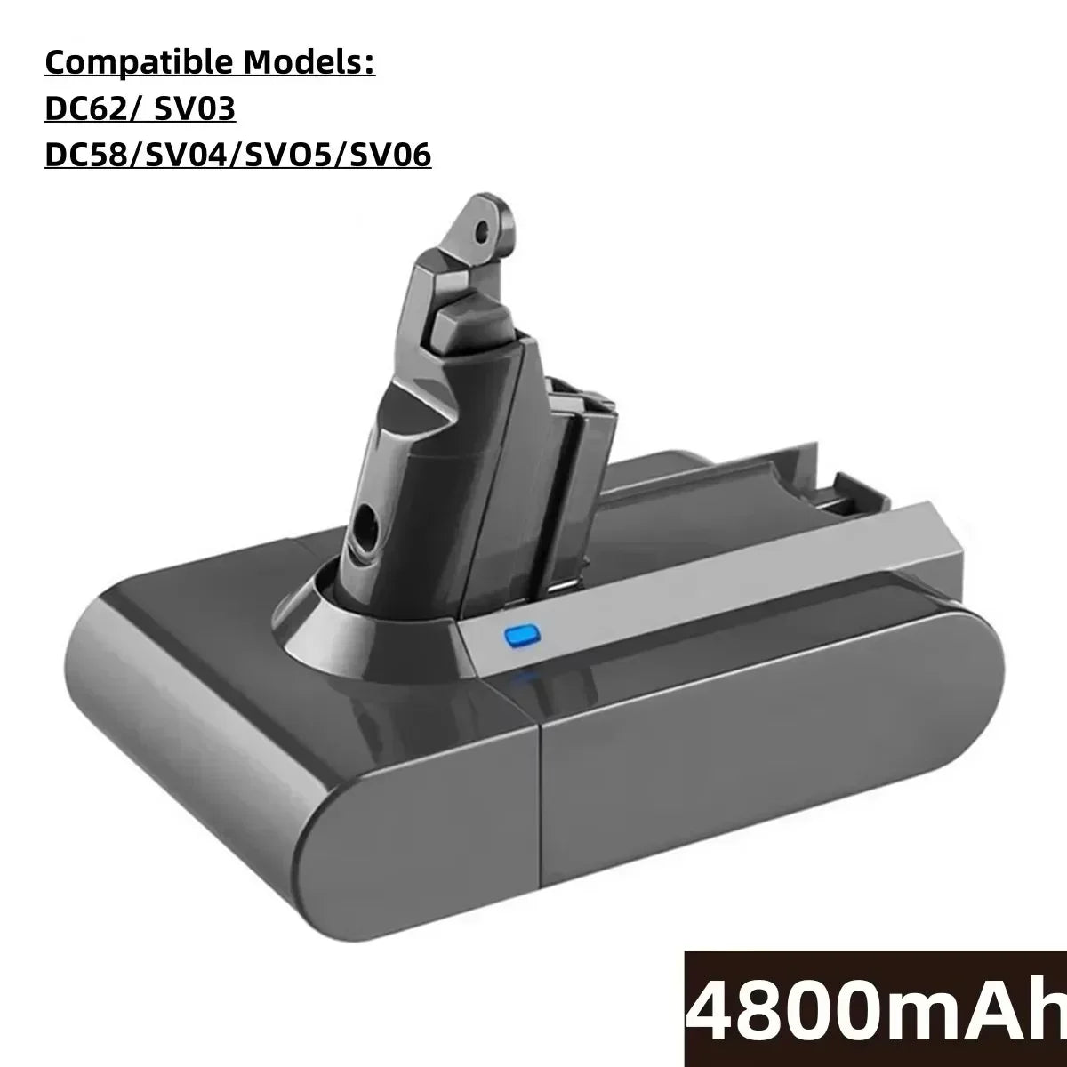 12800mAh Li-ion Battery for Dyson V6 DC59 DC62 21.6V Vacuum Cleaner Replacement 18650 Battery