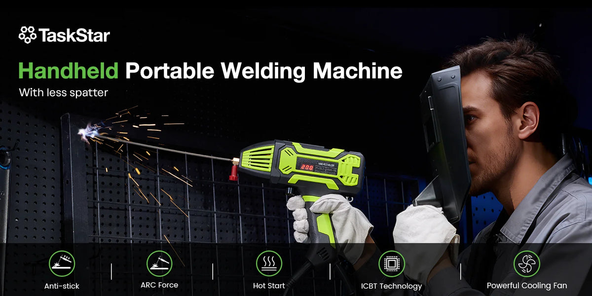 Portable Welding Machine Handheld Electric Welder Kit 110V IGBT Inverter Digital display 6 Variable Current Adjustment Handheld ARC Welder Gun
