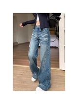 Ins Trendy Korean Style Women Floral Print Wide Leg Pants, Spring Autumn New Breathable All-Match Student Vacation Trousers