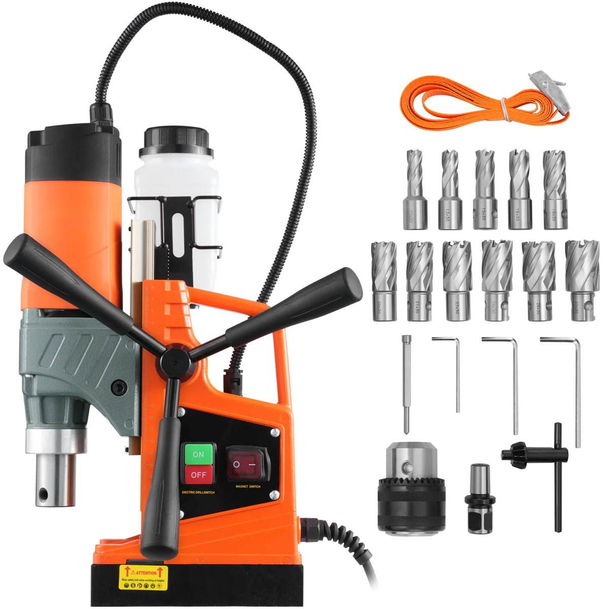 SucceBuy1450W Magnetic Drill 2" Boring Diameter 12500/12800N Portable Electric Mag Drill Press 800 RPM Magnetic Drilling Machine