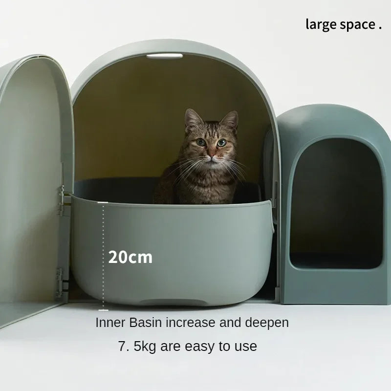 Cat Litter Box Cats Litter Drawer Fully Enclosed Large Size Cat Toilet Corridor Deodorant Anti-splashing Table Cat Supplies