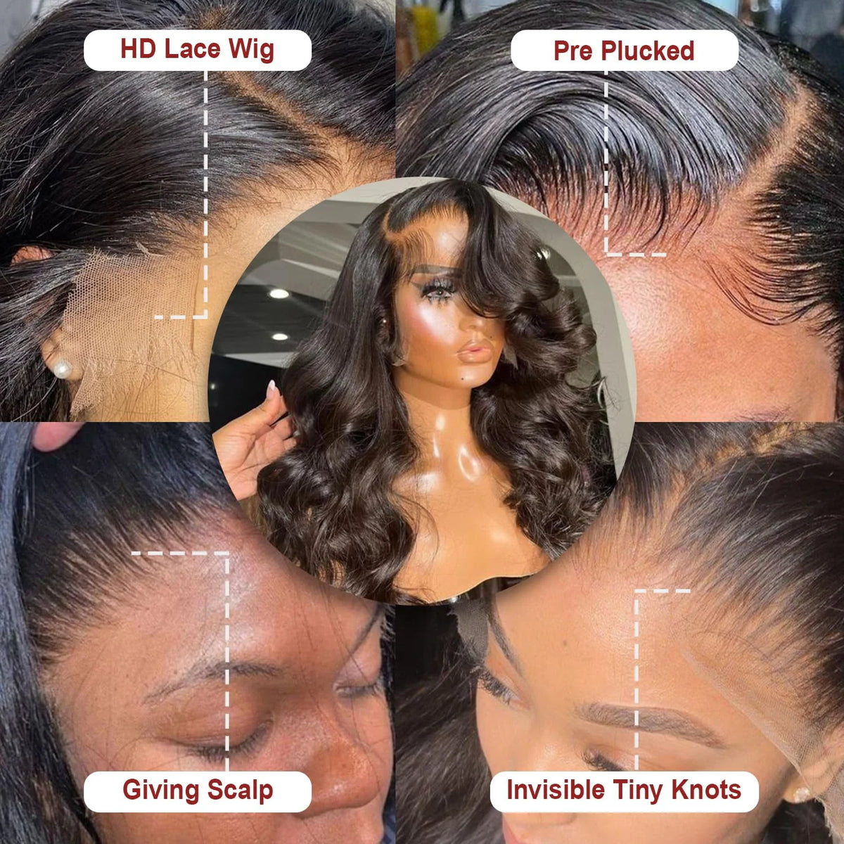 13x6 13x4 Body Wave Human Hair Front Wig 40 Inch HD Transparent Lace Frontal Wigs 200 Density Pre Plucked Lace Wigs For Women