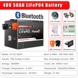 24V 48V 100Ah 200Ah LiFePO4 Battery Pack With Bluetooth BMS 6500+ Cycles For Home Soalr RV PV Inverters Boat Golf Cart