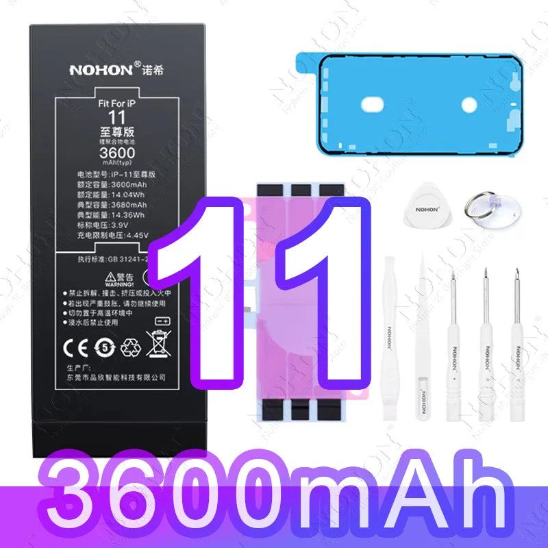 NOHON High Quality 2160mAh Battery For iPhone SE 2022 2020 2016 SE2 SE3 11 12 13 14 Phone Replacement Batteries With Tool Kit