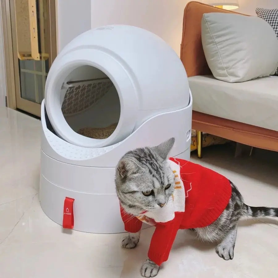 Smart Automatic Cat Litter Box Self Cleaning Enclosed Toilet Odor Elimination Remote，cat supplies，Self-cleaning cat litter box
