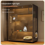 Premium Cream Style Pet Shop Cat Cage Density Board Cat House Double Layer Large Space Glass Door Light