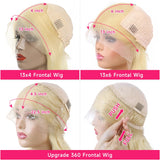360 Invisible Drawstring 613 Blonde 13x4 13x6 Body Wave Lace Front Wig Preplucked Brazilian Lace Front Human Hair Wig 30 40 Inch