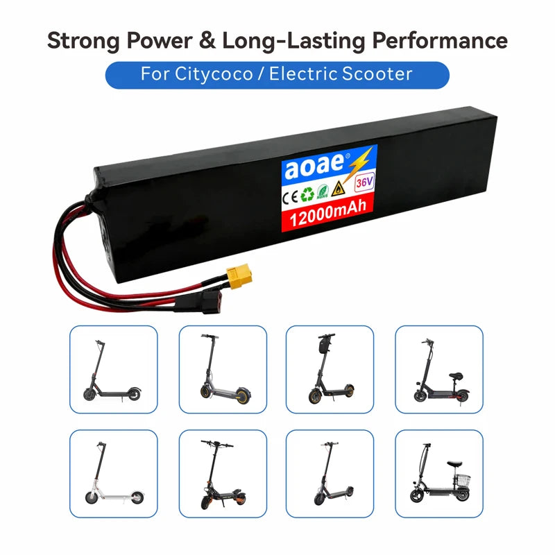 36V Lithium Battery Pack 10S4P 12Ah 14Ah 18650 Grade-A Cells 500W-1000W Built-in BMS for Kugoo M2 M2 Pro M2+ Electric Scooter